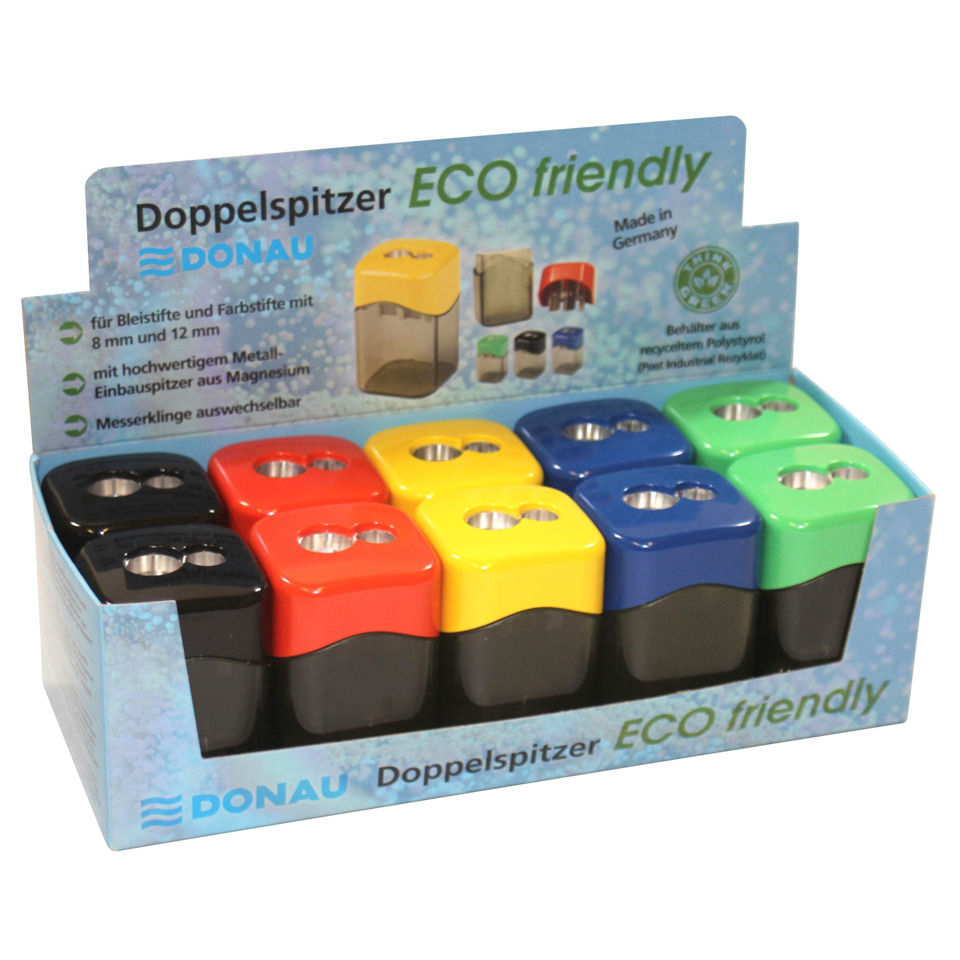 Doppelspitzer, Schraubenspitzer, Kunststoff, ECO freundlich, Mehrfachspitzer