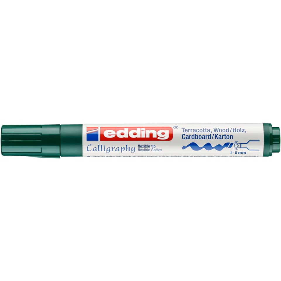 Marker, Kalligrafie, Terracotta, Grün, Filzstift
