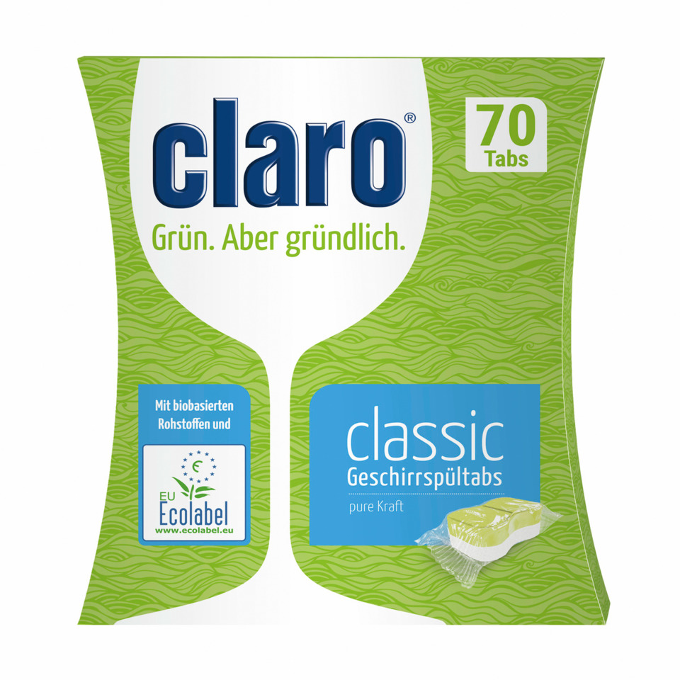 Geschirrspültabs, Spültabs, 70 Tabs, classic, Grün, Biobasiert, Kraft, EU Ecolabel, Spülmittel-Tabs, verde