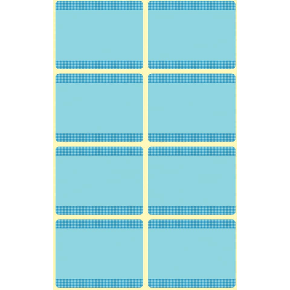 Notizblöcke, Sticky Notes, Blau, Gingham, Türkis