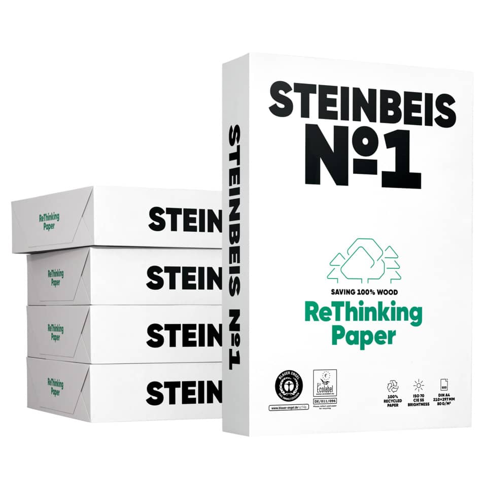 ReThinkung Paper, Steinbeis No1, Recycling Paper, Wood Saving, Packaging Boxes
