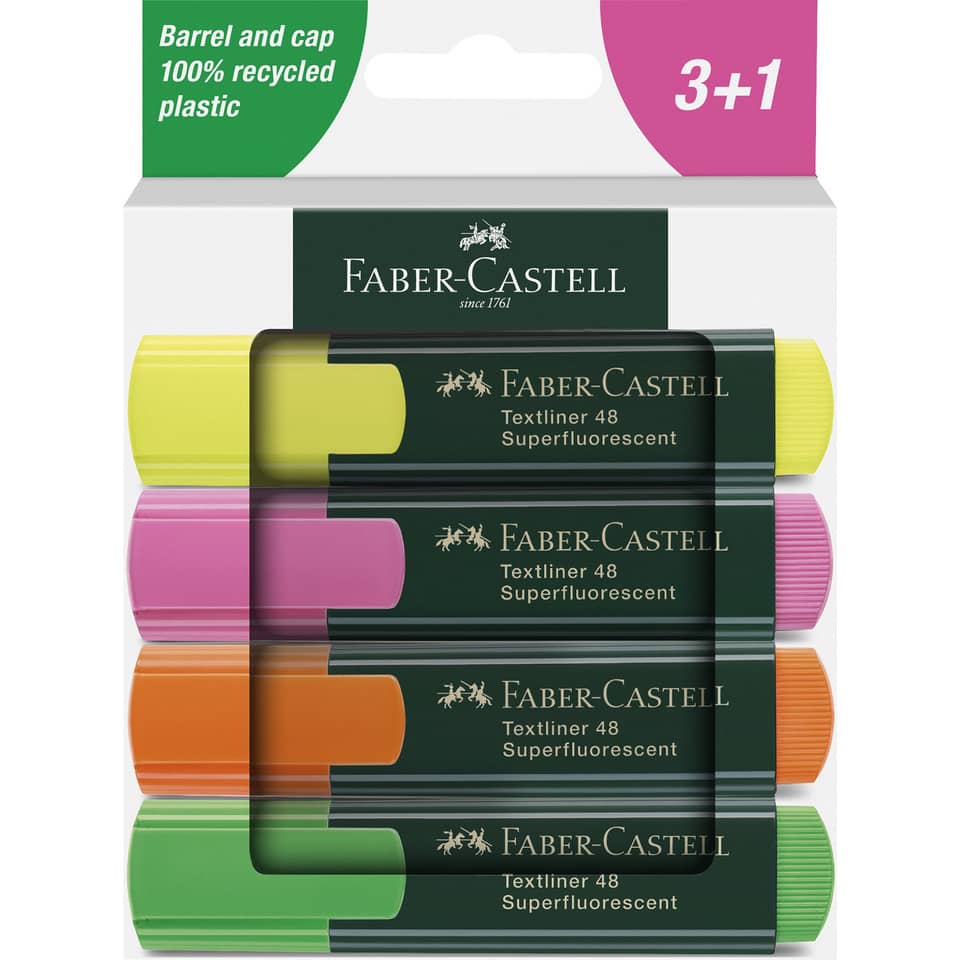 Textliner 48, Hochlighter-Set, Neonfarben, Buntstifte?, Faber-Castell
