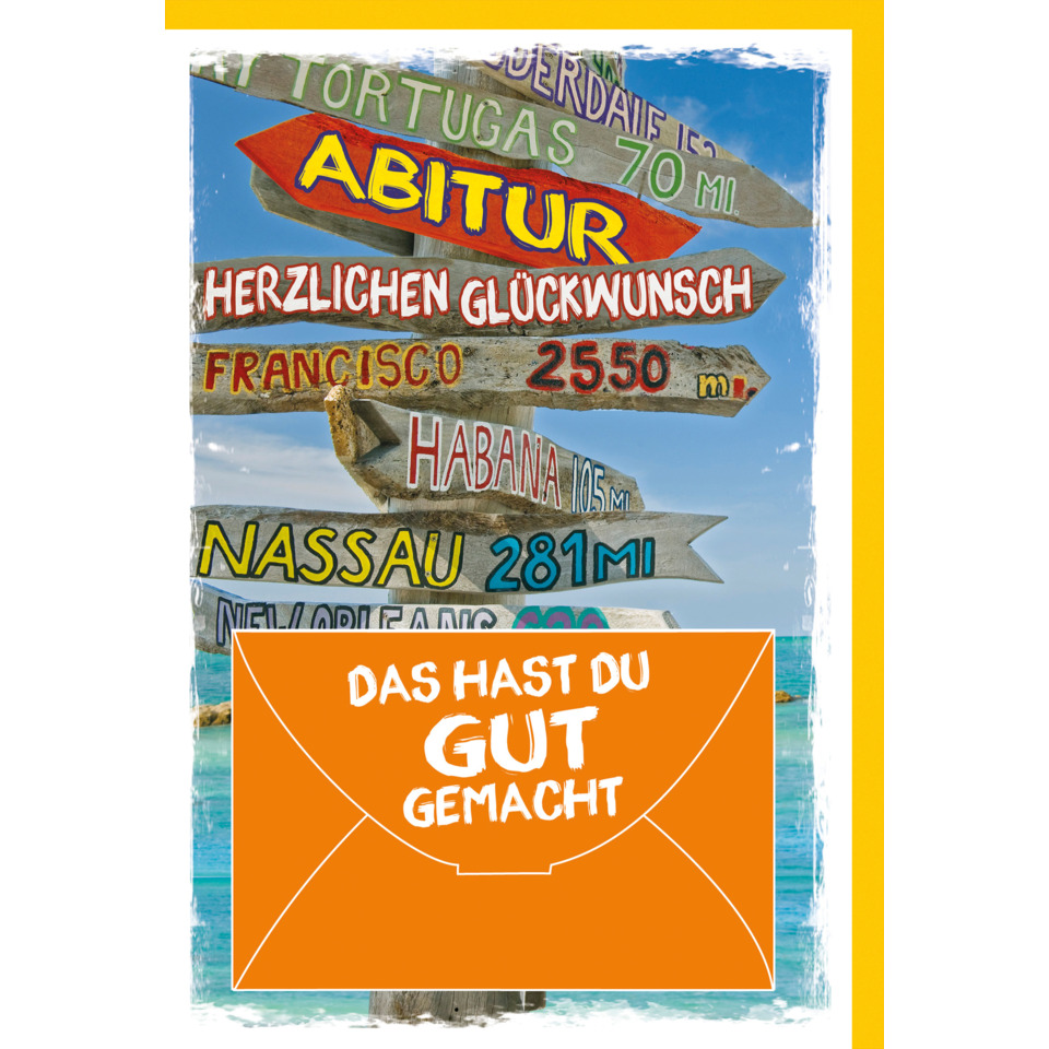 Hinweisschild, Wegweiser, Strand, Reise, Postkarte