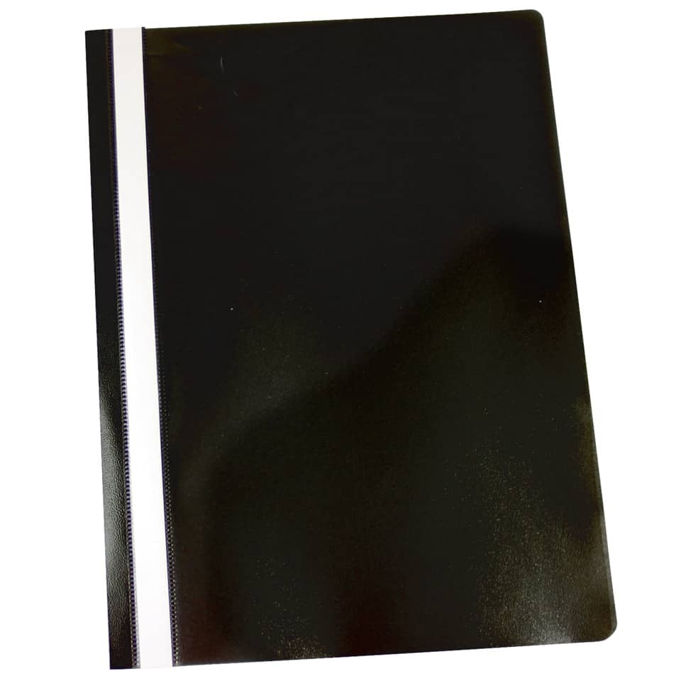 Notebook, Schwarzes Cover, Spirale, A4 Größe, Weiße Rückenleiste
