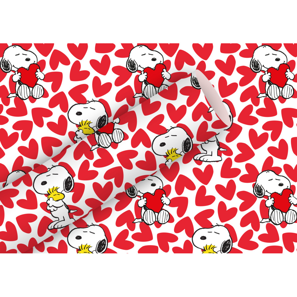 Snoopy, Herzen Muster, Bedruckter Stoff, Rote Herzen, Cartoonfigur