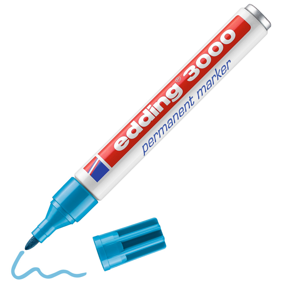 Permanentmarker, Marker, Blau, Wenig Spitze, Kappe separate