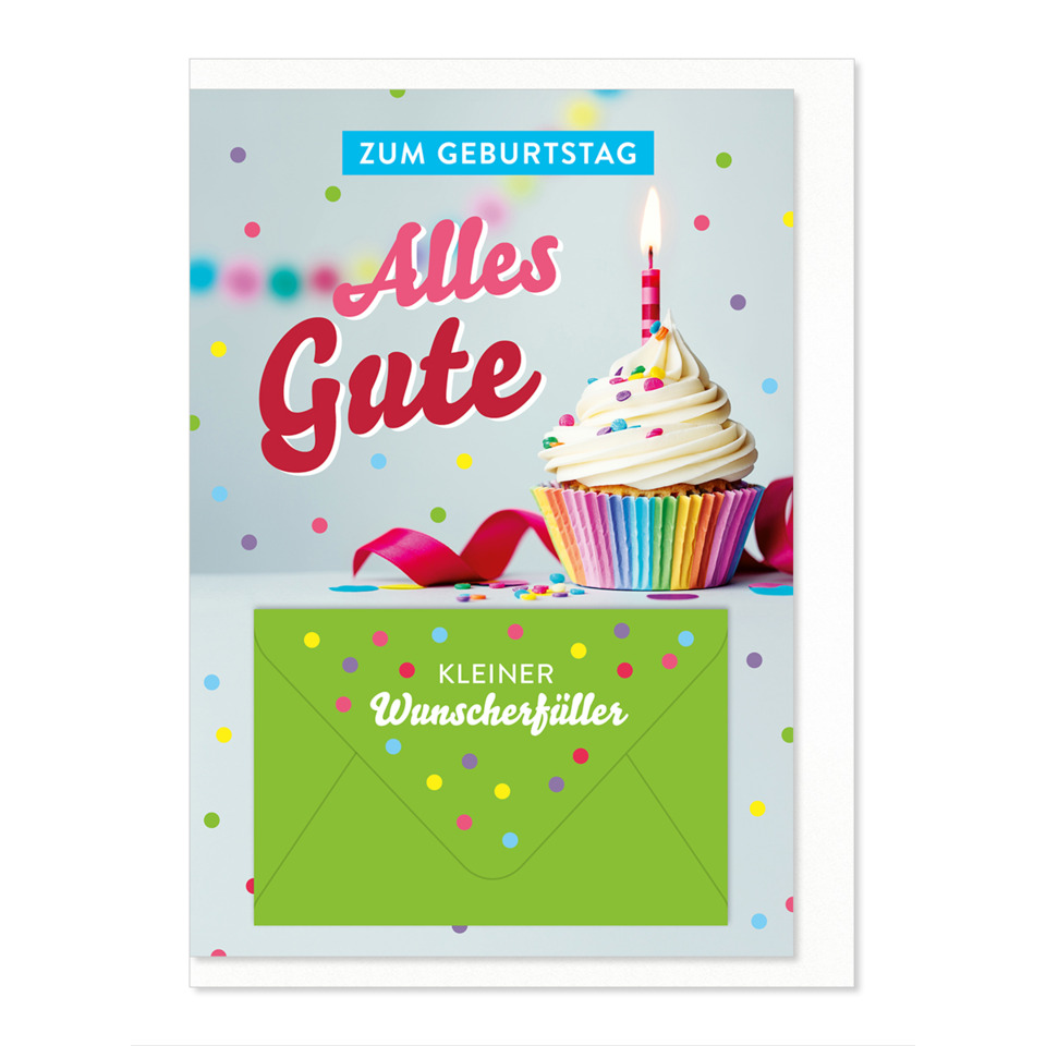 Cupcake, Kerze, Geburtstag, Geschenkkarte, Konfetti