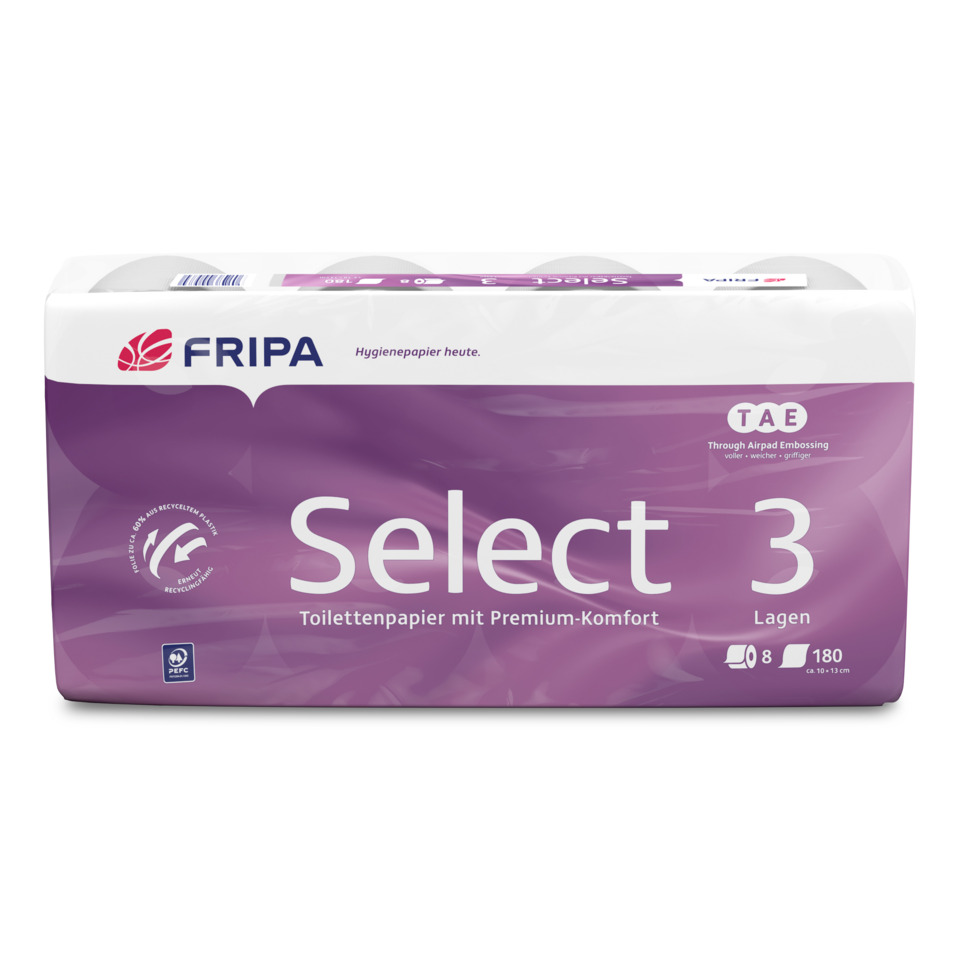 Toilettepapier, Select 3, 3-lagig, Lila Verpackung, Klopapier
