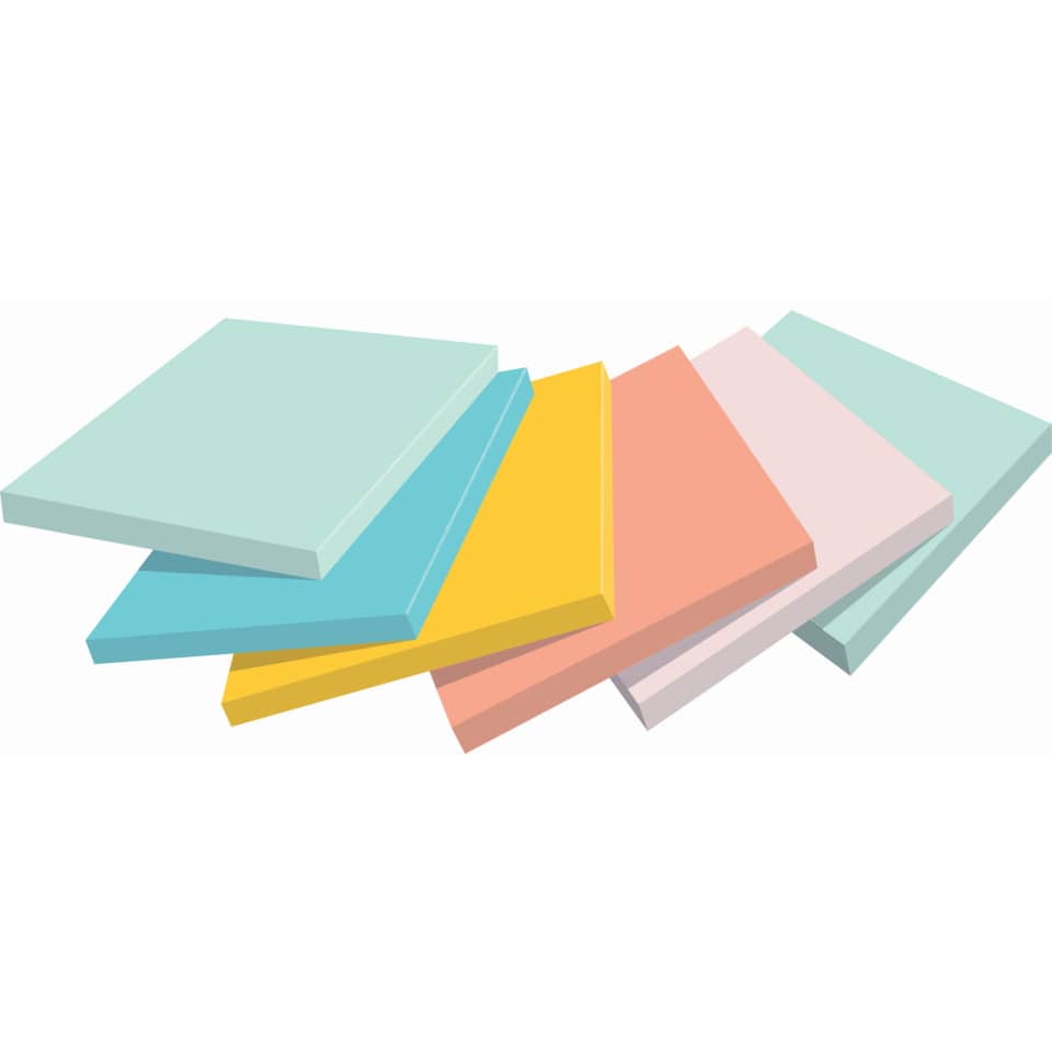 Notizblock, Post-it, Papierbögen, Pastellfarben, Klebepunkte