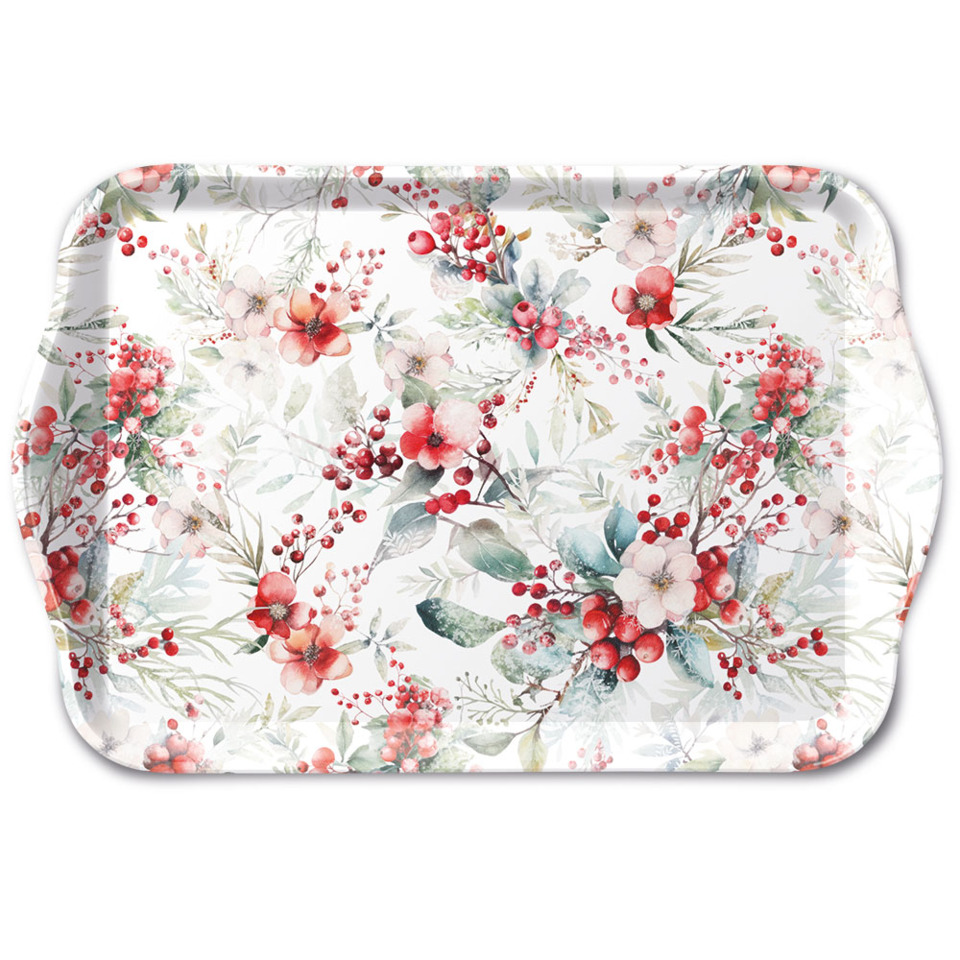 Tablett, Blumenmuster, Florales Design, Pastellfarben, Rosenkraut