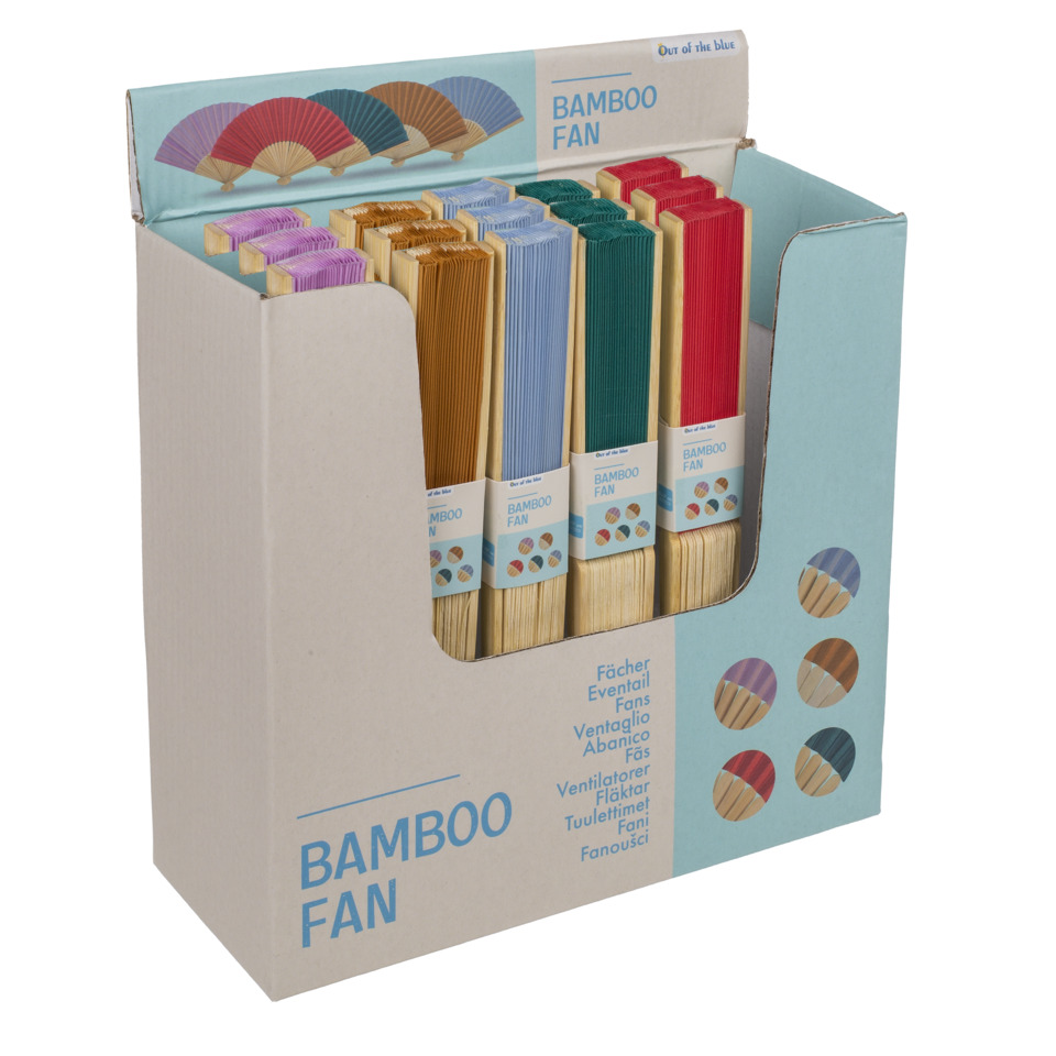 Bambusfächer, Handfächer, Bunte Stäbe, Holzfächern, Verpackungsdisplay