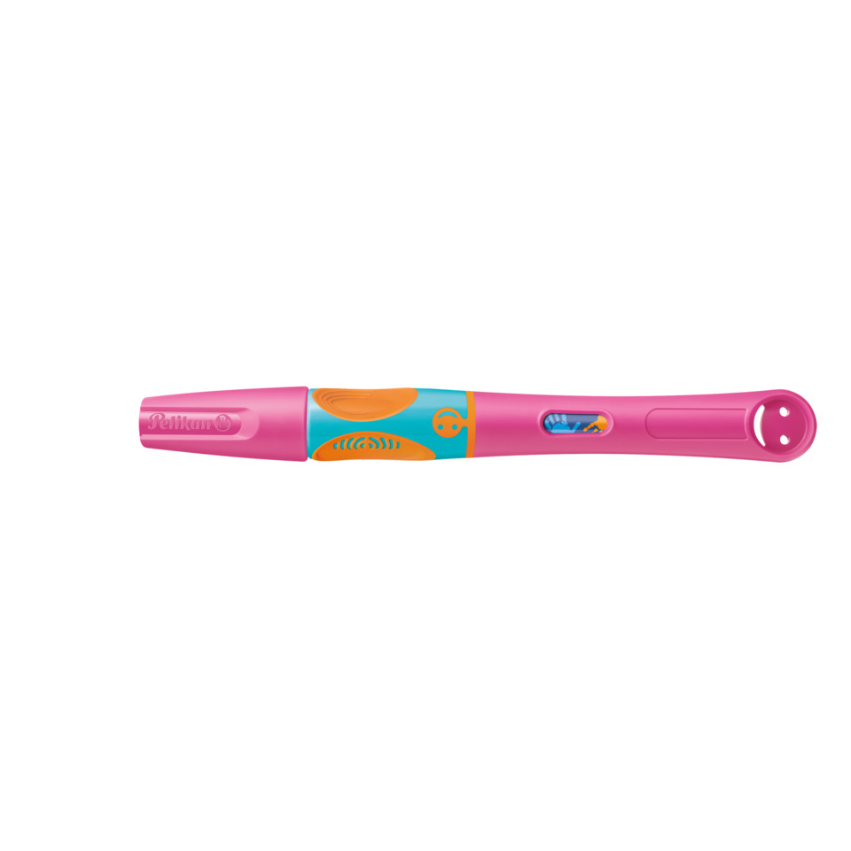 Kinderzahnbürste, Zahnbürste, Griff mit Motiven, rosa, neonfarbenes Muster