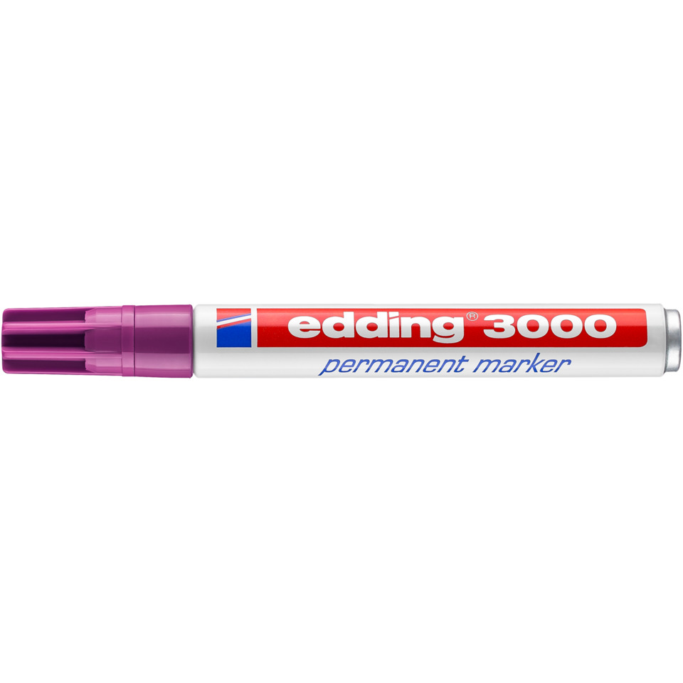 Permanent marker, Marker, Edding 3000, Purple cap, White body