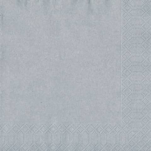 Weihn.Zelltuchserviette silber   Uni 33 cm 3lag, 20 Stück DUNI 105805/