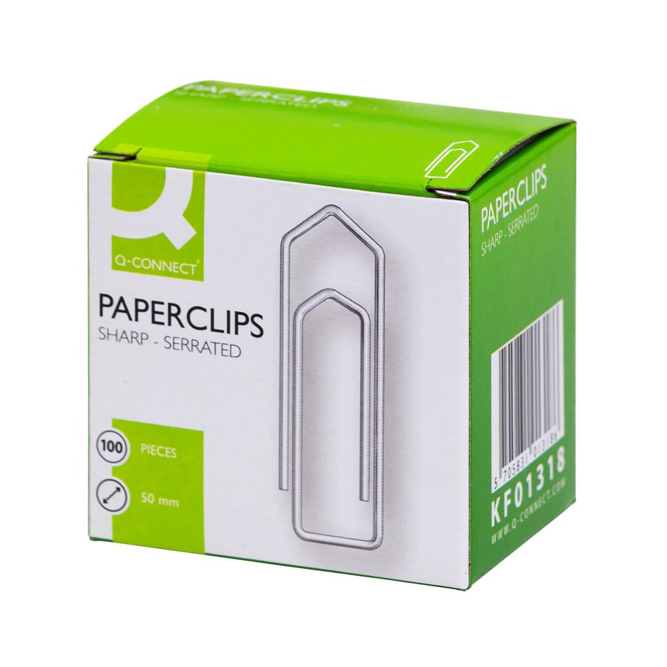Papierklipsen, Metall, Silber, Schachtel, 100 Stück