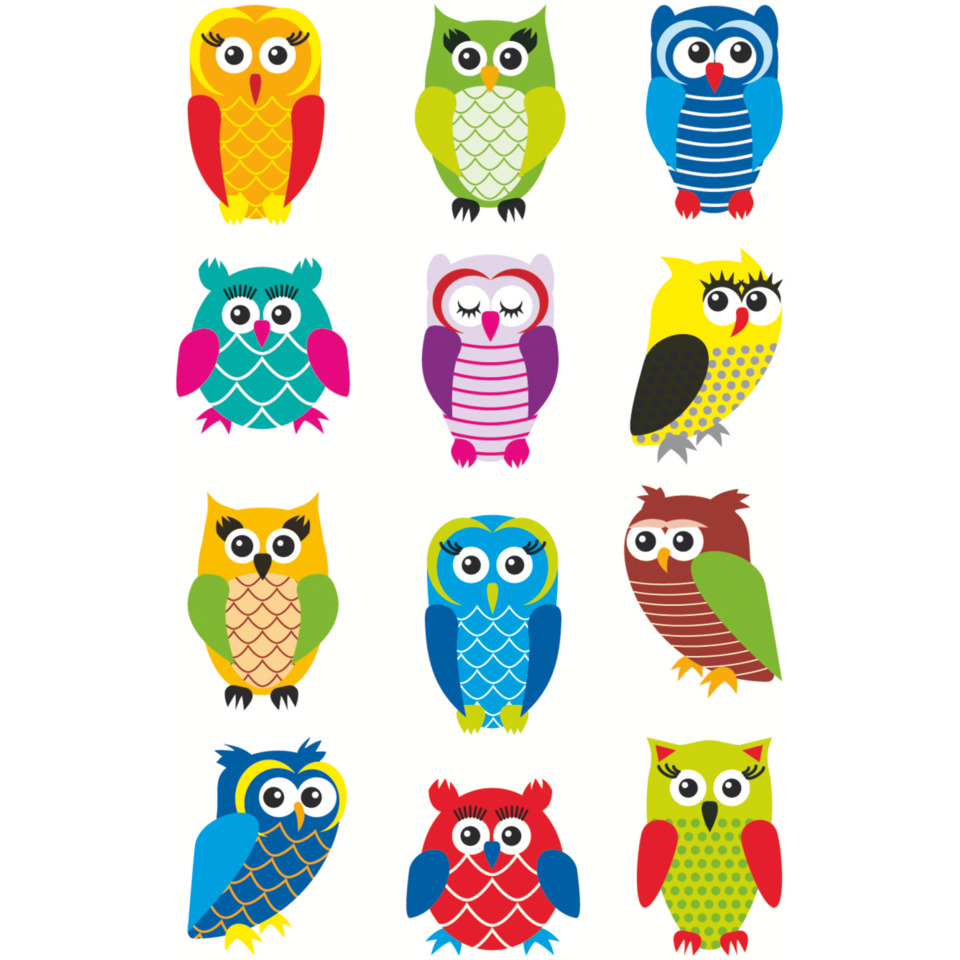 eulen, eulen-aufkleber, stickers, bunte-eulen, deko-figuren