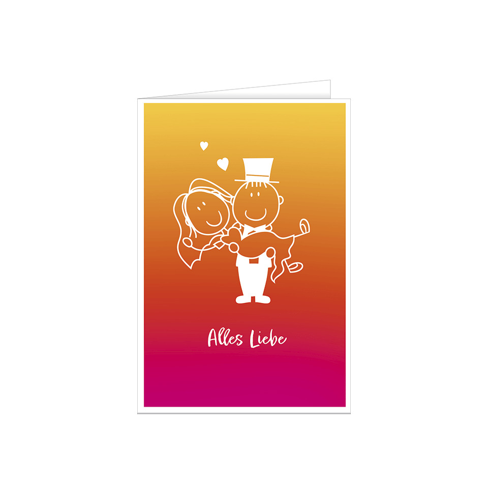 Valentinskarte, Hochzeitskarte, Paar, Silhouette, Alles Liebe