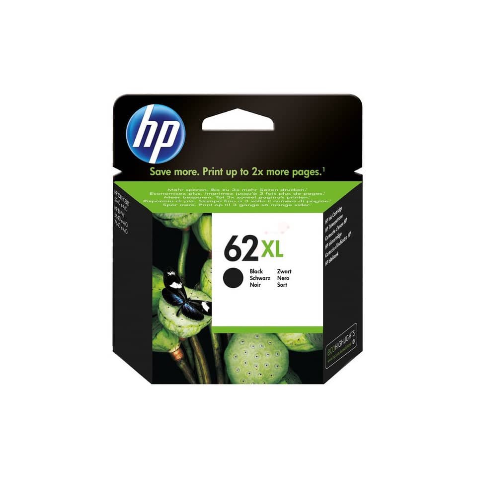 Tintenpatrone, HP, 62XL, Schwarz, Druckertintenpatrone