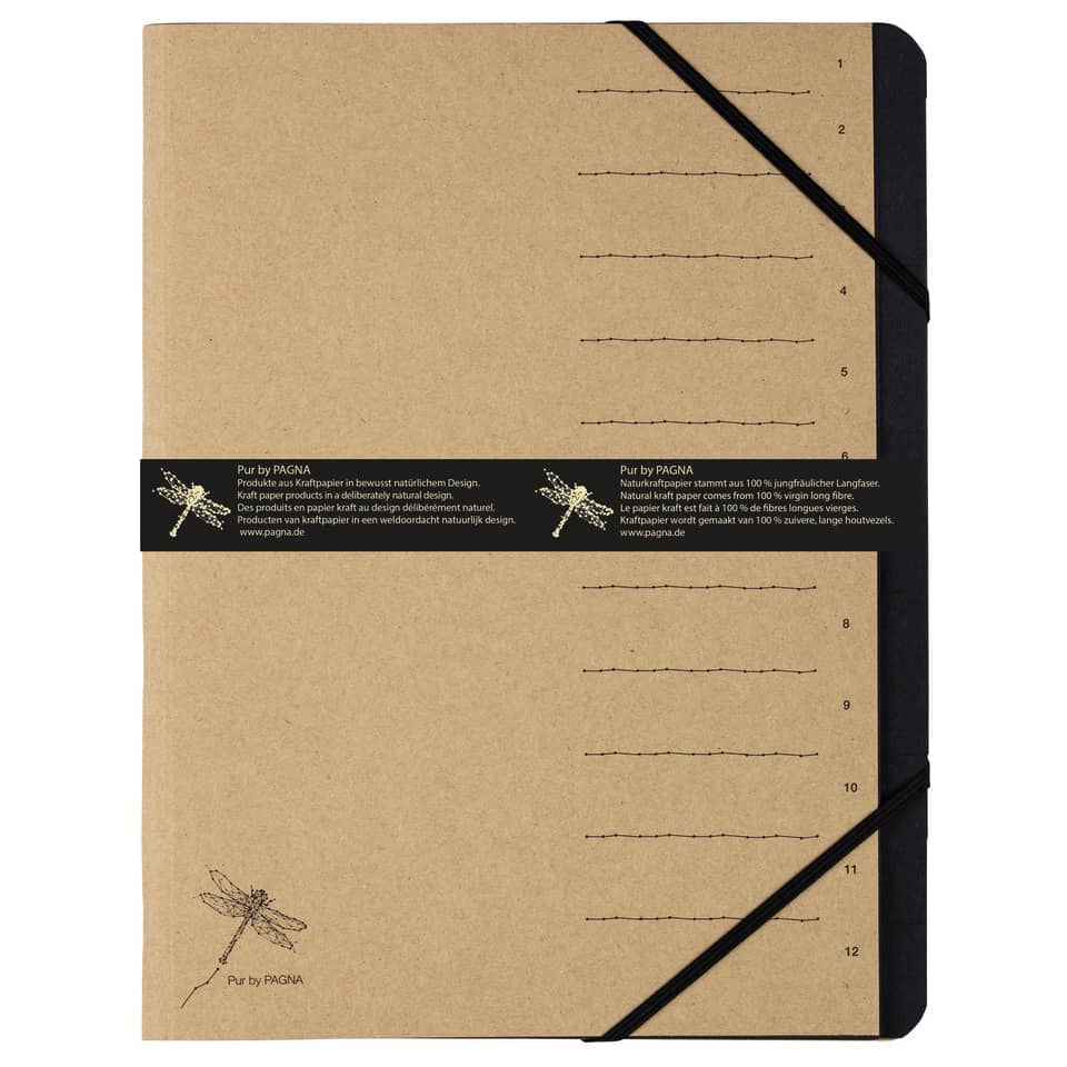 Notizbuch, Karteikarten-Notizbuch, Elastisches Band, Karton-Notebook, Gelben Ton