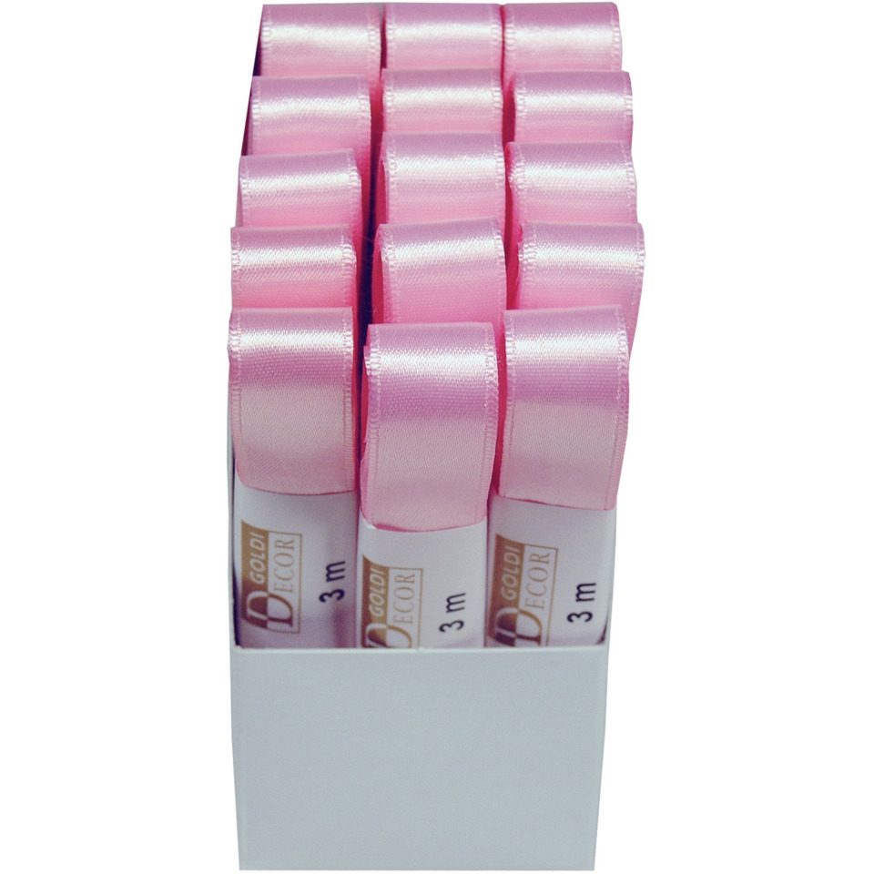 pinker Satinband, Satinband pink, Geschenkband, aufgerolltes Band, 3 m