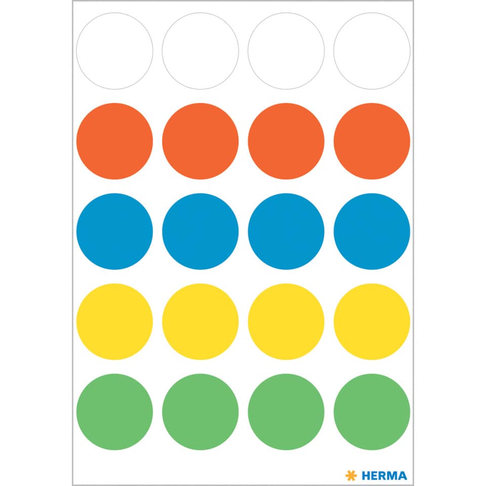 farbene punkte, Farbengitter, Kreise, orange Reihe, Herma Logo