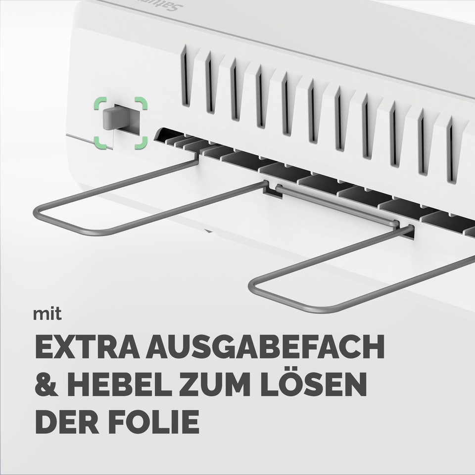 Kassenschublade, Ausgabefach, Hebel, Stapelextragriff, Folie lösen