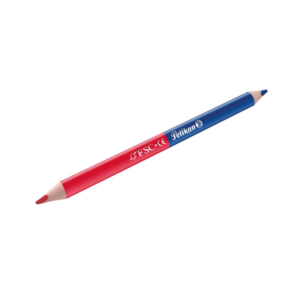 Bleistift, Zweifarbig, Rot-Blau, Pelikan, Textil-Logo