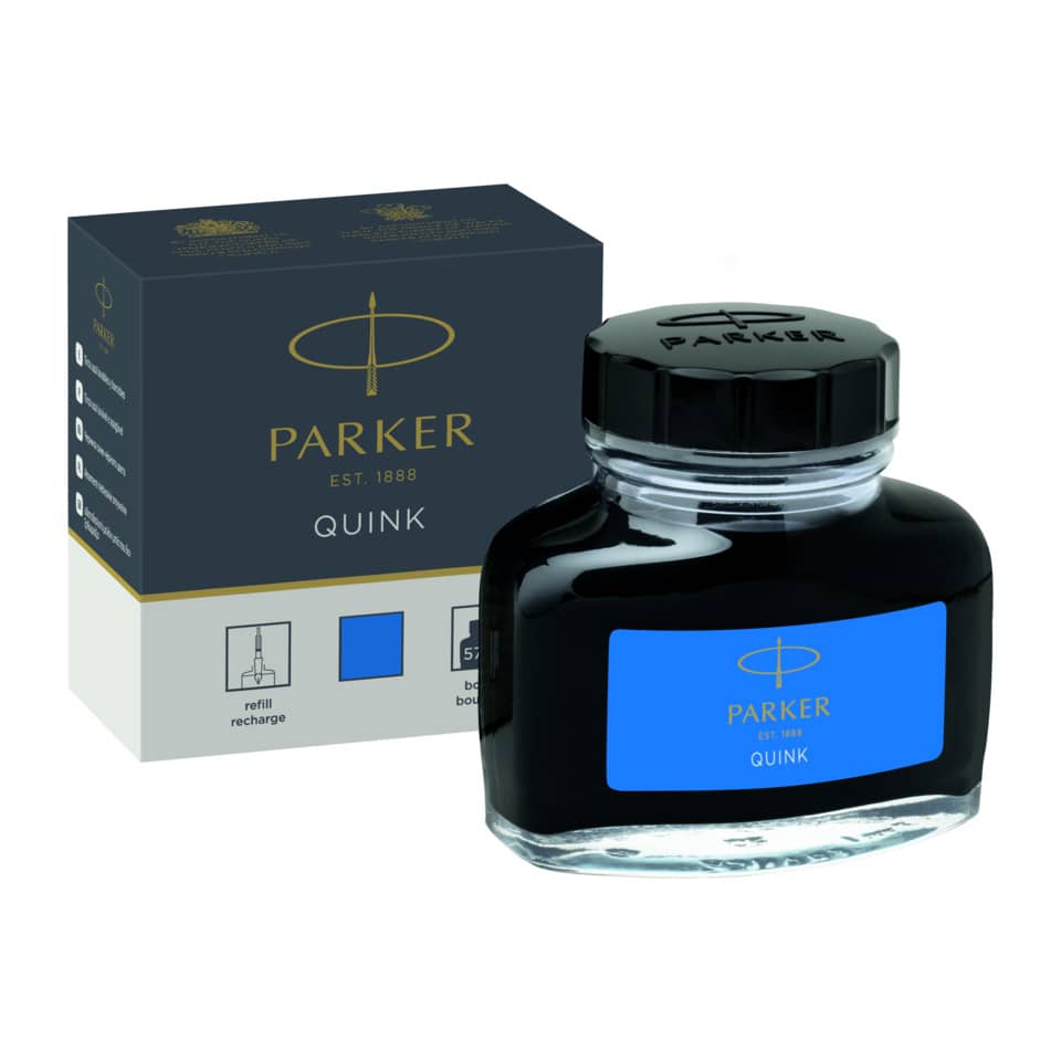 Tintenflasche, Tintenfüllflasche, Quink-Tinte, Nassfinish-Glas, Kugelschreiber-Tinte