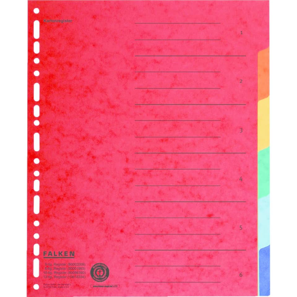 notebook, Trennblätter, rosa Einband, FALKEN, Linierte Seiten