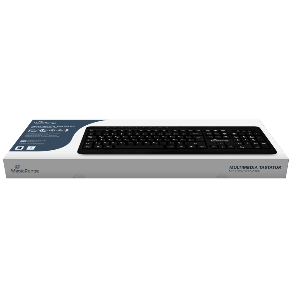 Tastatur, kabellose, schwarz, MediaRange, Multimedia-Tastatur