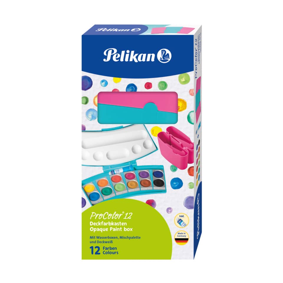 Deckfarbenkasten, Puttty, Palette, 12 Farben, Kinderkunst