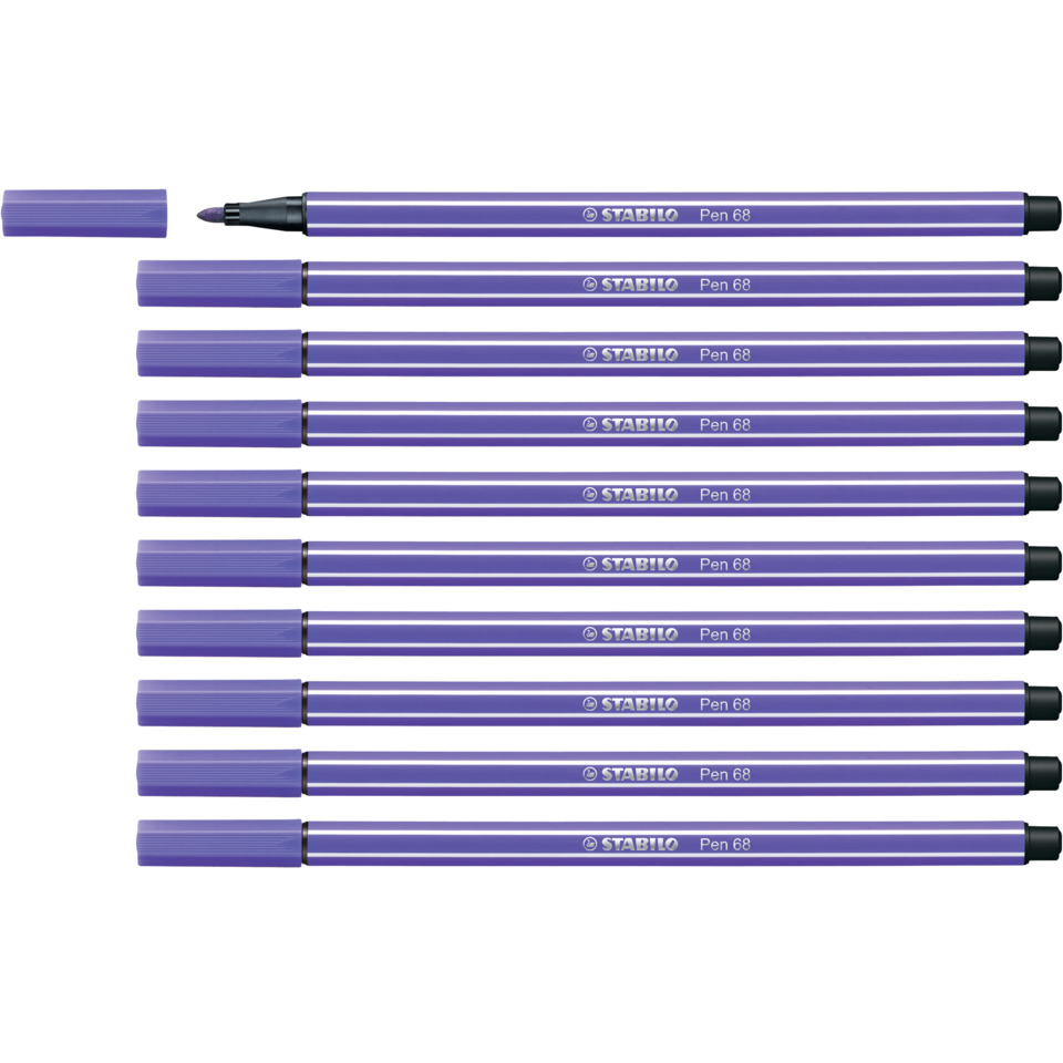 Stabilo Stift, Pen 68, Kugelschreiber, Lila, Kappe abnehmbar