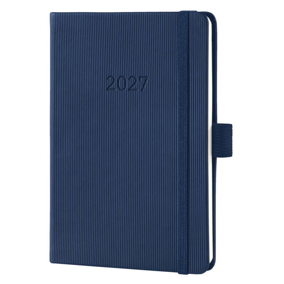 Tagesplaner, 2027, Notizbuch, Gummiband, Rillenmuster