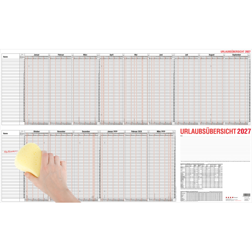 kalender, urlaub, übersicht, leerer kalender, schwamm?