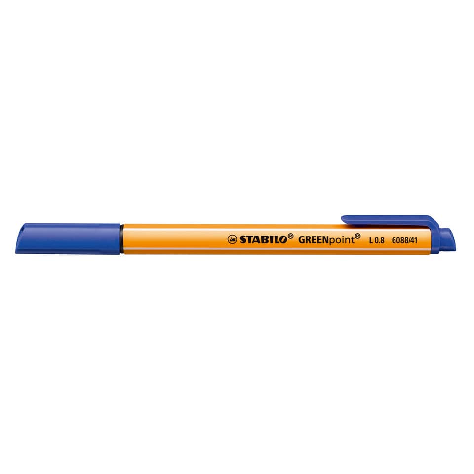 Marker, Permanentmarker, Orange, Blue cap, Stabilo Greenpoint