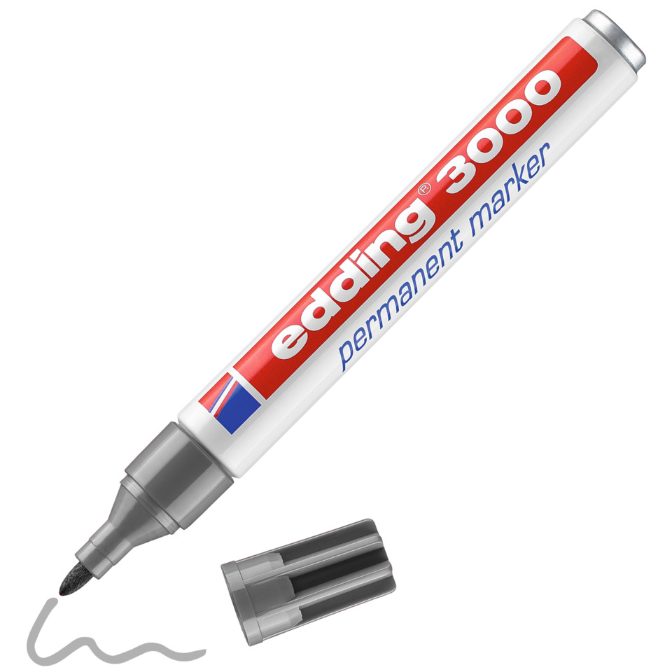 Permanent marker, Marker pen, Schreiber, Grau/Schwarz Tinte, Wasserfest?
