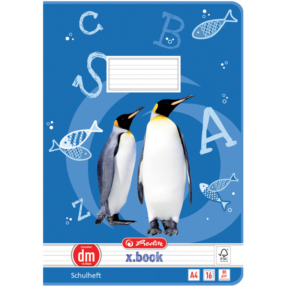 Schulheft, A4, Linierheft, Penguin, Eger?