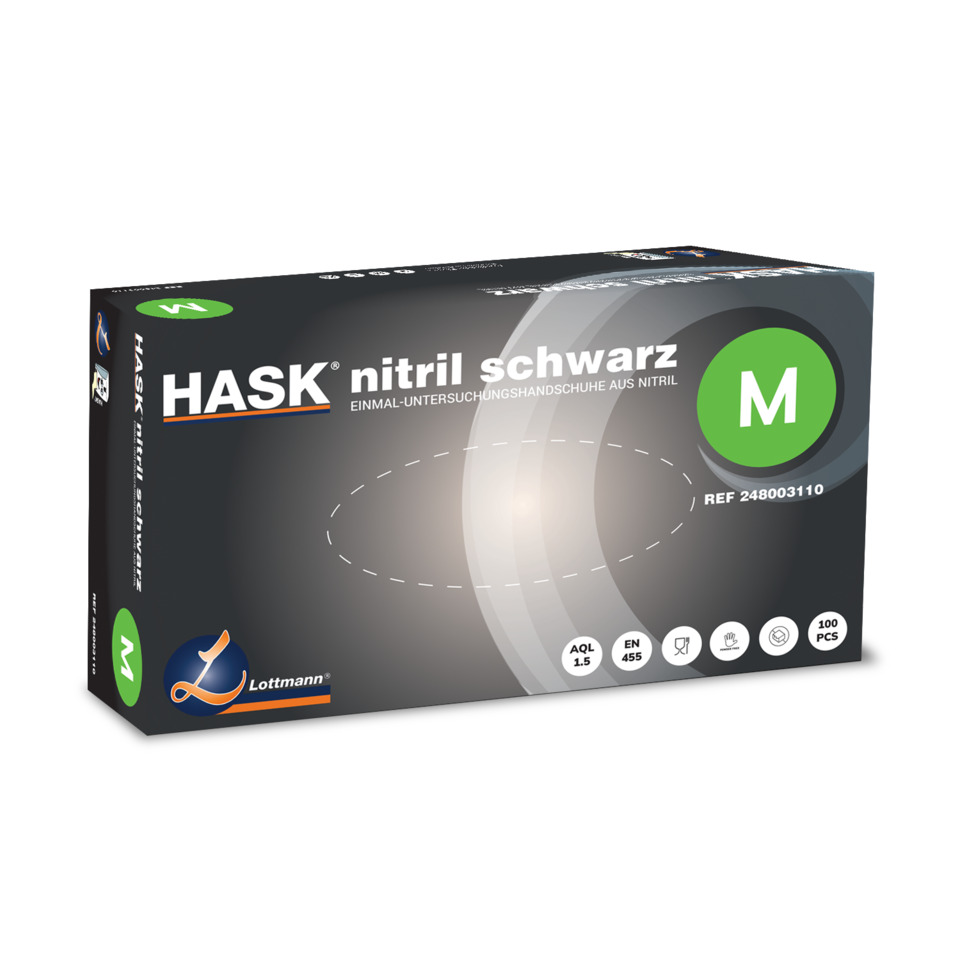 Nitrile gloves, Disposable gloves, Black, Medical, Size M