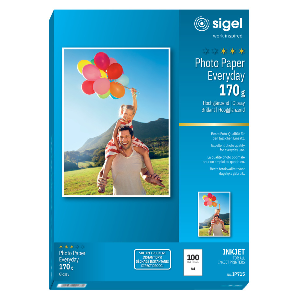 Foto-Papier, Everyday, 170 g, Glänzend, A4-Format
