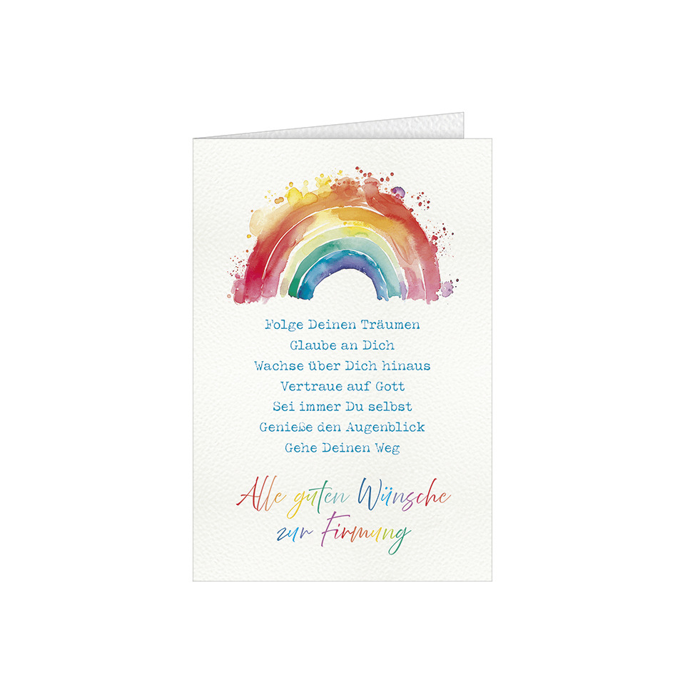 Grußkarte, Regenbogen, Wandkarte, Motivation, Grußtext