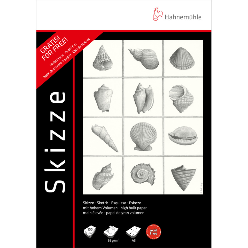 Schnecken-Muschel-Design, Skizze-Block, Bürozeichenpapier, Pappel-Label, A3-Papier