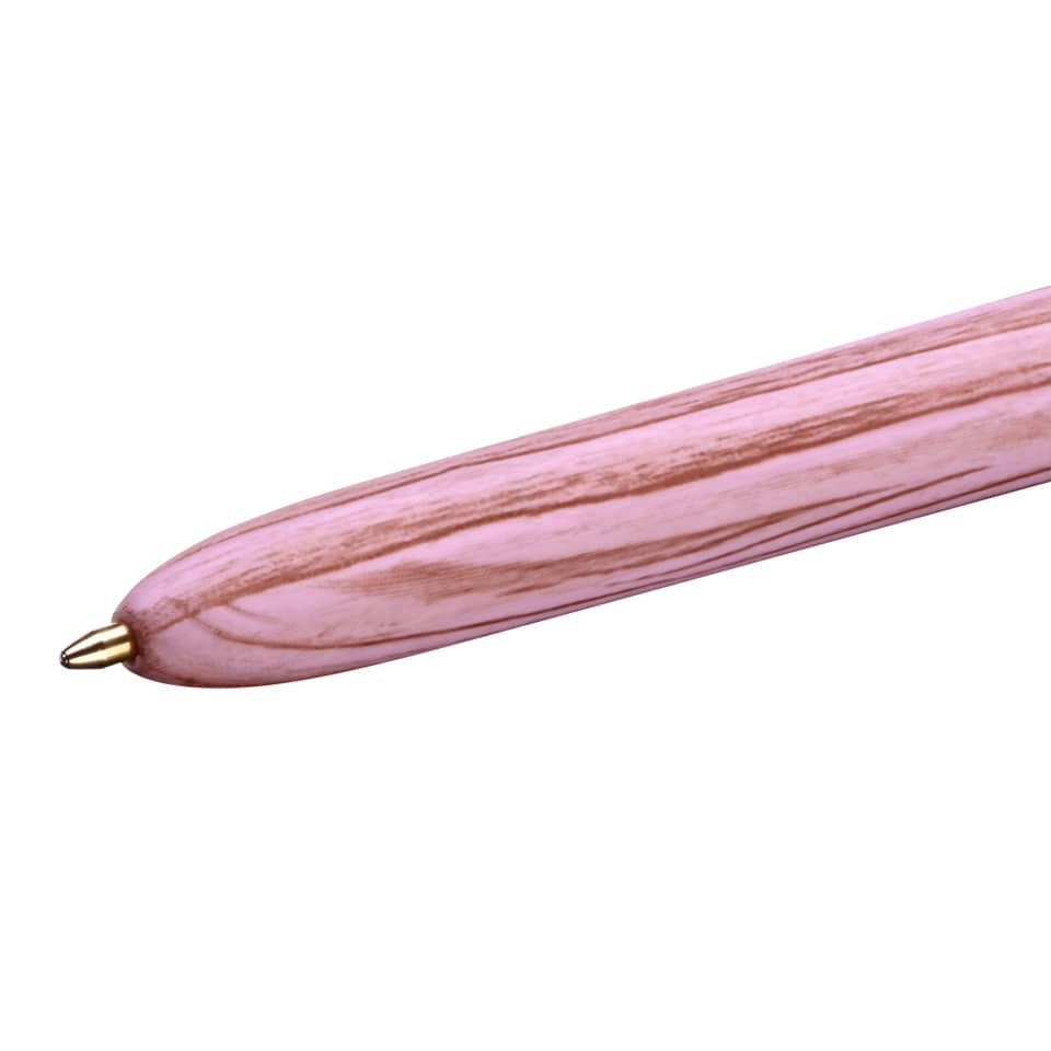 Rollerball, Stift, Rosa, Holzoptik, Metallspitze