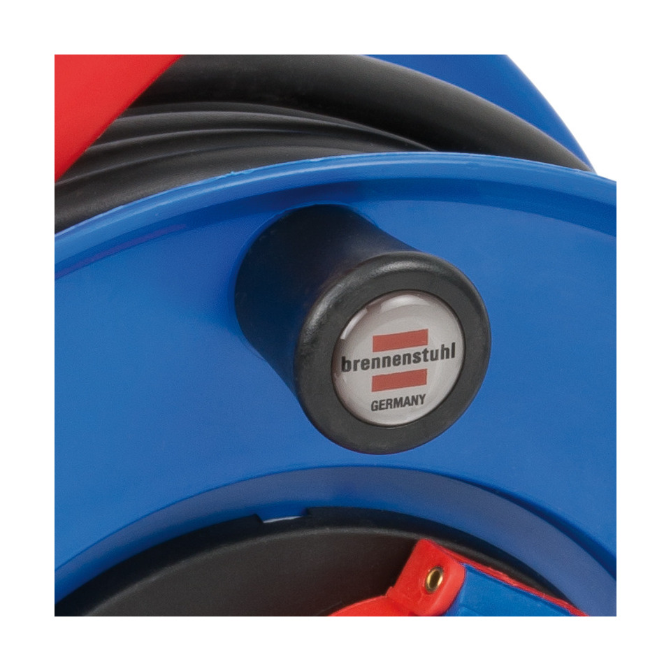 blue device, gas cylinder safety, valve cap, Germany, brand label visible