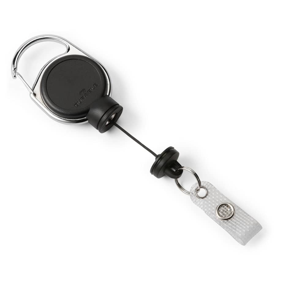  retractable lanyard, carabiner keychain, black retractable reel, id badge reel, lanyard connector