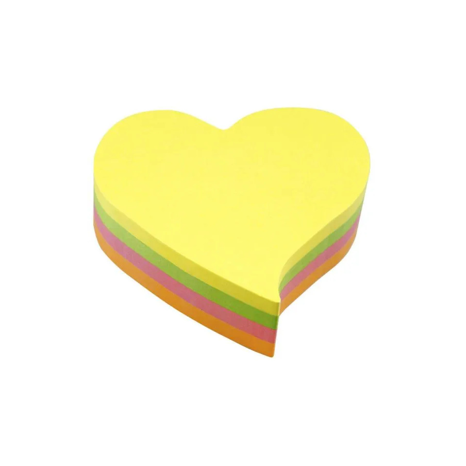 post-it, sticky notes, herzförmig, bunt, gestapelte blöcke