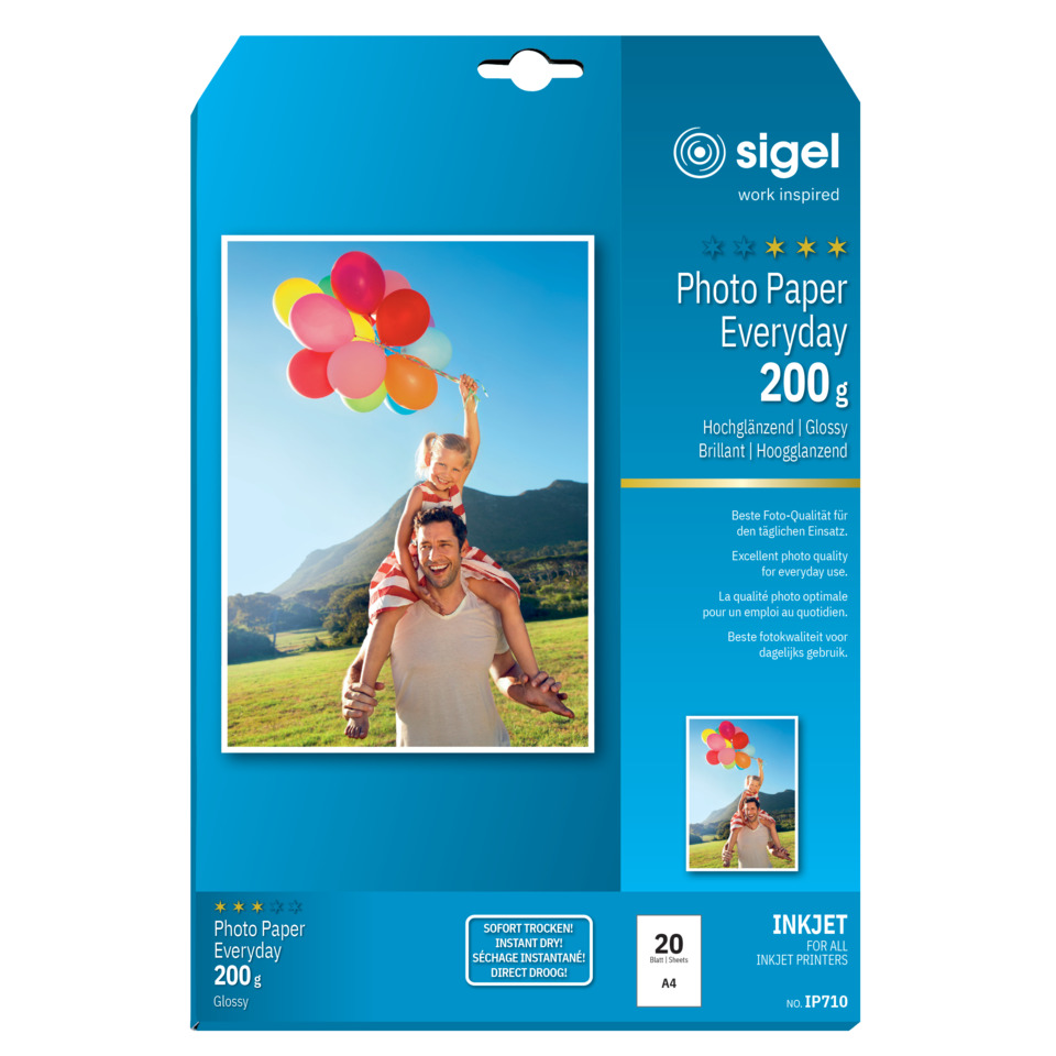 Foto-Papier, Everyday, 200 g, Glänzend, A4-Papier