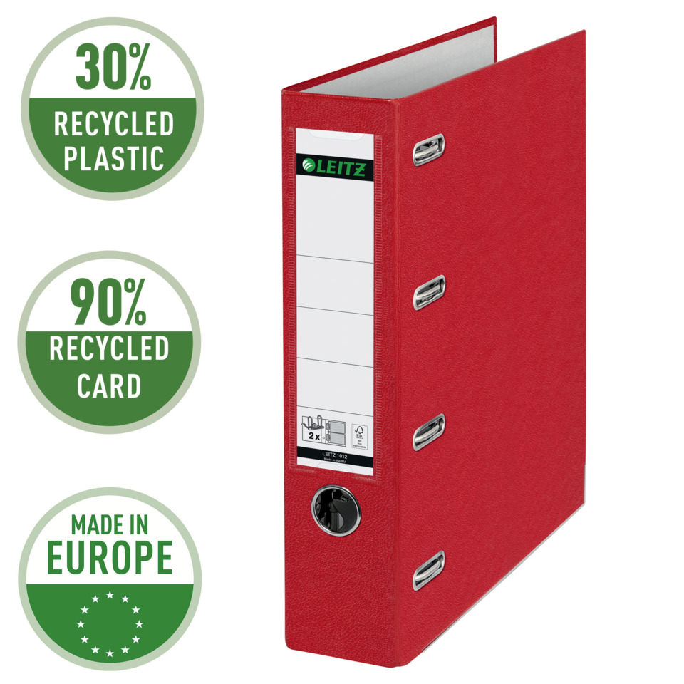 Binders, Rot, Büro, Ordner, recyceltes Plastik