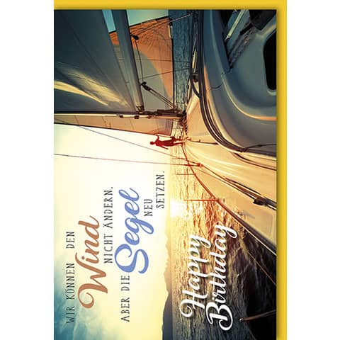 Geburtstagskarte Segeln Braun+ Company 5005-22048