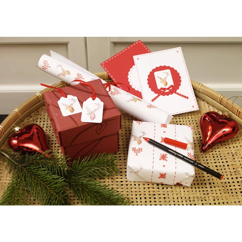 Weihnachtsgeschenke, Geschenkeverpackung, Serviettendruck, Kugelschreiber, Dekoherz