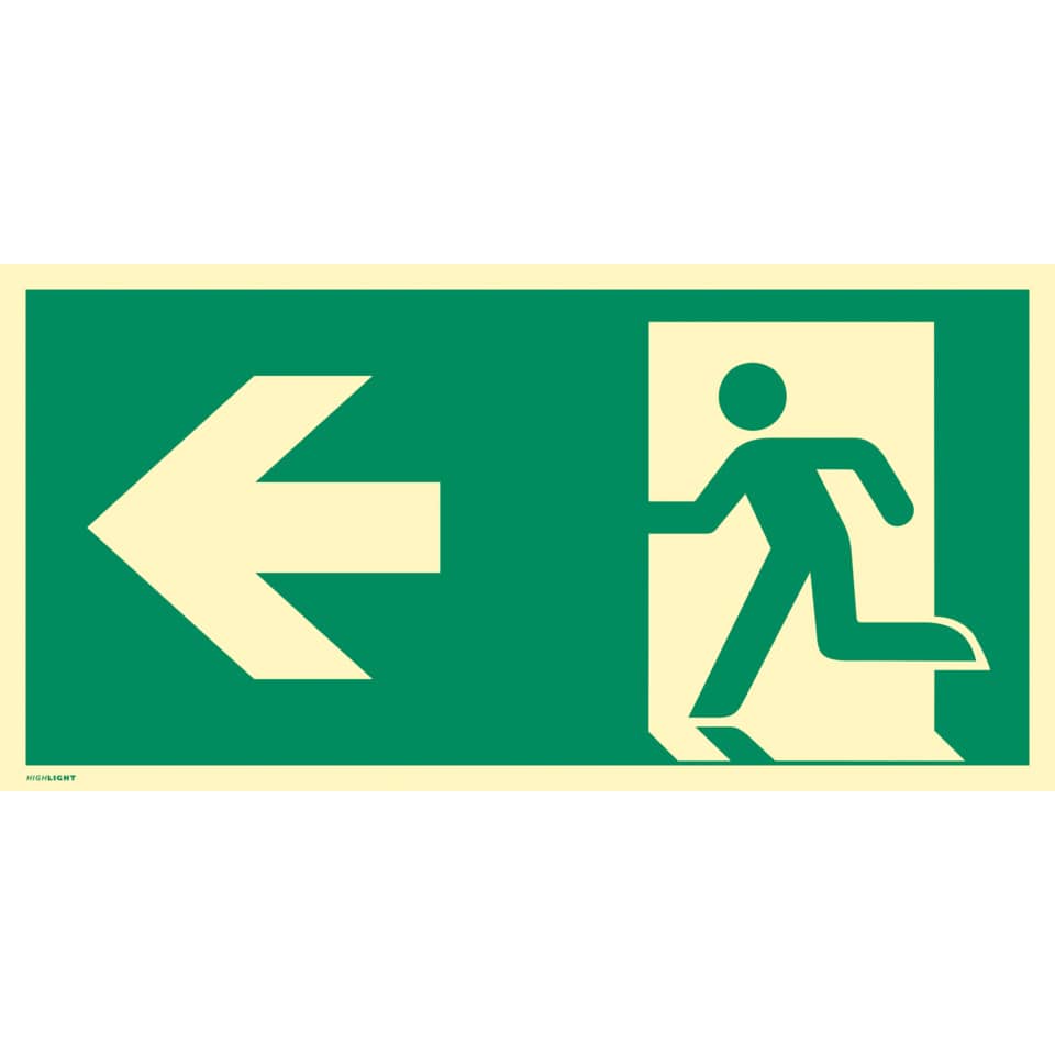Notausgang, Richtungsausgang, Fluchtweg, Notfall, Piktogramm